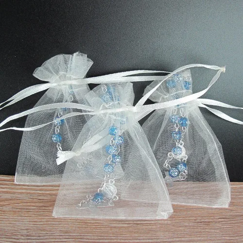 Vista 3 de WE 24 piezas de rosario mini rosario para bautizo niño/bautizo/primera comunión/dulce 15 / boda/recuerdos de bautizo