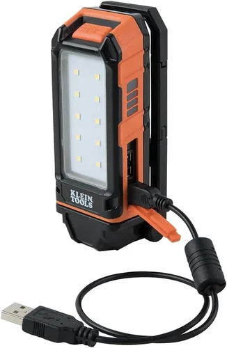 Vista 10 de Klein Tools 56403 Luz LED, linterna recargable/luz de trabajo con soporte, montaje magnético y mosquetón, carga electrónica pequeña, para trabajo