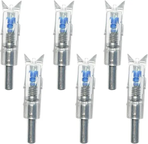 Reikawa 6 piezas de culatines iluminados para ballesta con 0.300''/7.62mm de diámetro interior, culatines de tiro con arco iluminados estilo media