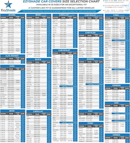 Vista 4 de EzyShade Funda impermeable para automóvil deportivo de 10 capas. Consulta la tabla de tallas del vehículo para un ajuste preciso. Fundas completas