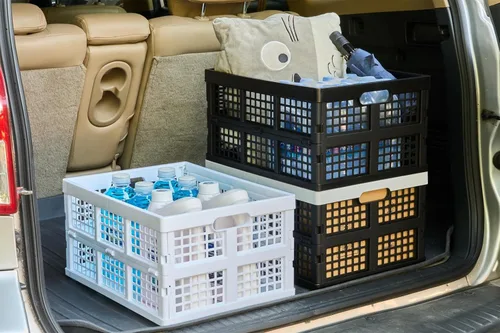 Vista 8 de Aebeky Paquete de 3 cajas de almacenamiento plegables de plástico, 30 L, cajas de plástico plegables para almacenamiento (negro)