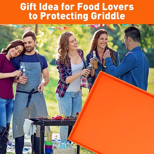 Vista 7 de Wohbay Alfombrilla de silicona de grado alimenticio de 28 pulgadas para superficie de plancha, accesorios de parrilla Blackstone, protector