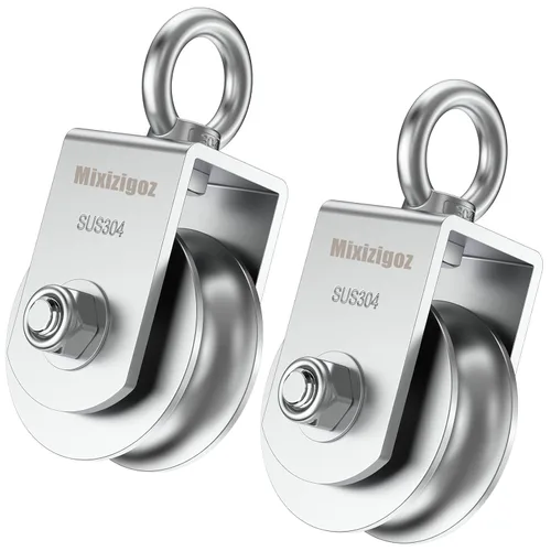 Vista 13 de Bloque de polea giratoria tipo U, poleas de acero inoxidable 304 para elevación de cable de cuerda de alambre, parte de equipo de gimnasio DIY