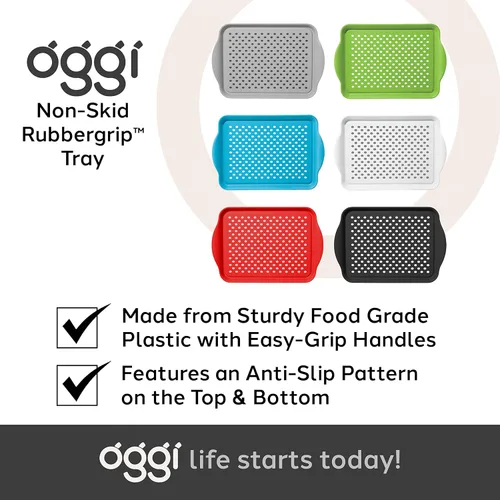 Vista 7 de Oggi charola rectangular con agarre de caucho, Agua (Aqua)