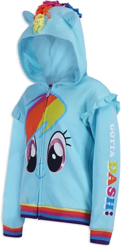 Vista 5 de My Little Pony Hasbro Rainbow Dash, Twilight Sparkle y Pinkie Pie - Sudadera con capucha y cremallera para niñas pequeñas