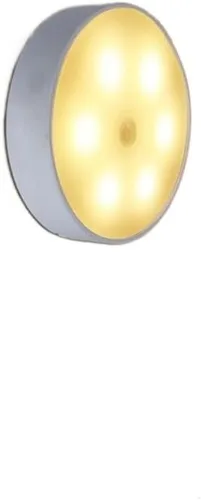 Vista 3 de Luz de sensor interior Luces Nocturnas Redondas Recargables Por USB Con Sensor De Movimiento, Lámpara Para Debajo Del Gabinete, Armario, Cocina