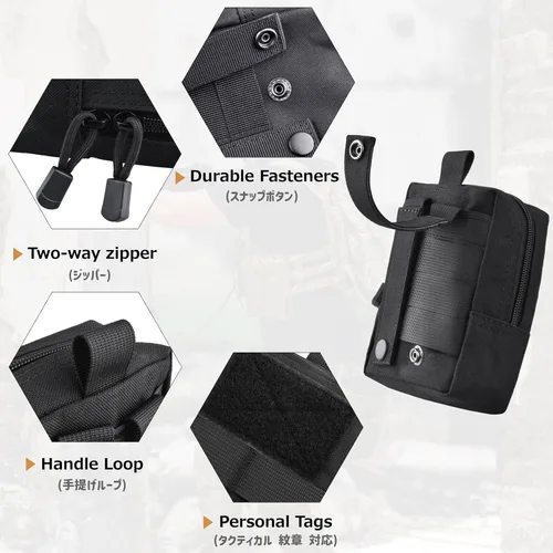 Vista 3 de Azarxis Molle Bolsas, tácticas compactas EDC pequeña bolsa de utilidad bolsa de cintura bolsas de almacenamiento administrador organizar