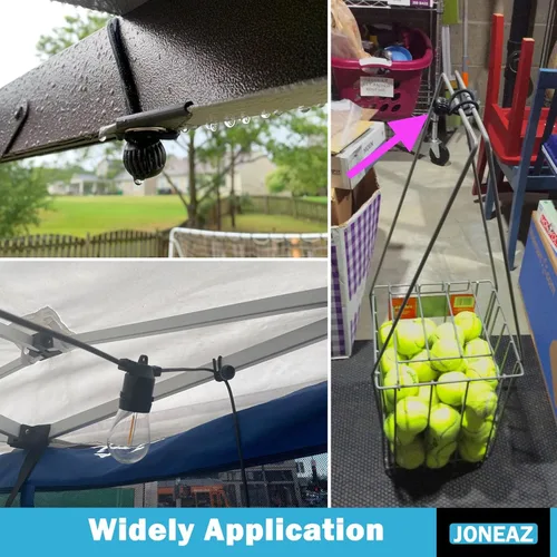 Vista 6 de Cuerda elástica de bola de 4 pulgadas, color negro, cuerda elástica de alta elasticidad, goma real, 50 piezas, resistente a los rayos UV, resistente