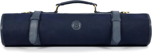 Vista 5 de Bolsa de piel enrollable para guardar cuchillos, 10 bolsillos elásticos y expansibles, correa ajustable/desmontable para el hombro, estuche de viaje