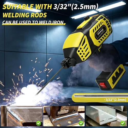 Vista 3 de Soldadora portátil, soldador de mano 110V para varillas de 3/32"-1/8