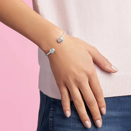 Vista 6 de PANDORA Pulsera de circonita cúbica distintiva de joyería en plata de ley