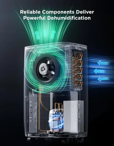 Vista 2 de GoveeLife Deshumidificador para el hogar de 4,500 pies cuadrados, control inteligente de humedad automático de 50 a 137 pintas, manguera de drenaje