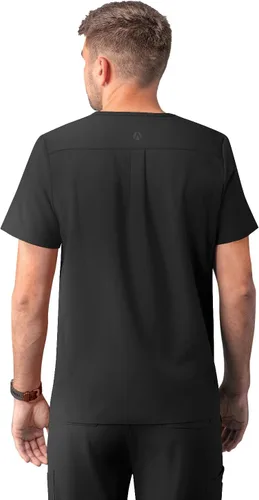Vista 2 de Adar Addition Scrubs para hombre - Camiseta médica clásica con cuello en V Negro