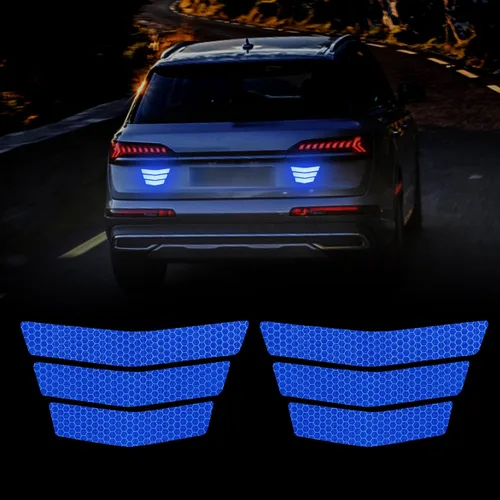 TOMALL - Vinilos reflectantes de rayas fuertes para parachoques de coche, de alta intensidad, visibilidad nocturna, calcomanías reflectantes,