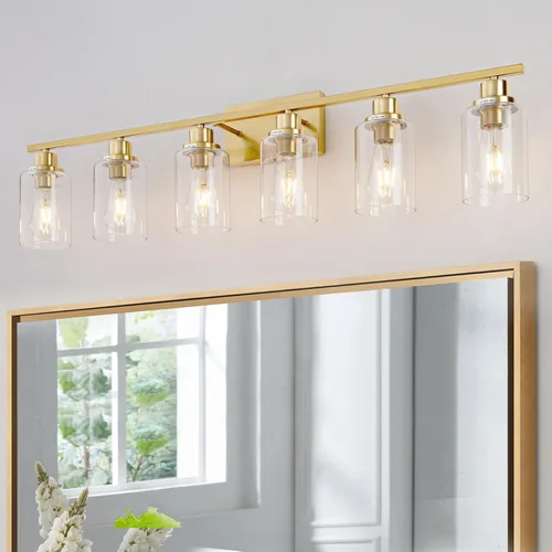 Vista 9 de Lámparas de Baño de 3 Luces Negras para Vanidad Sobre Espejo Apliques de Pared de Iluminación Moderna de Casa de Campo Lámpara de Pared Industrial