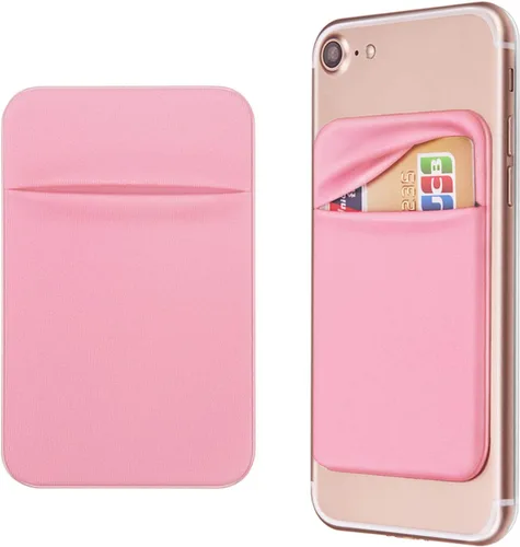 Vista 10 de OBVIS Funda autoadhesiva para teléfono celular, tarjetero adhesivo con tarjetero adhesivo para tarjeta de crédito, cajero automático para iPhone