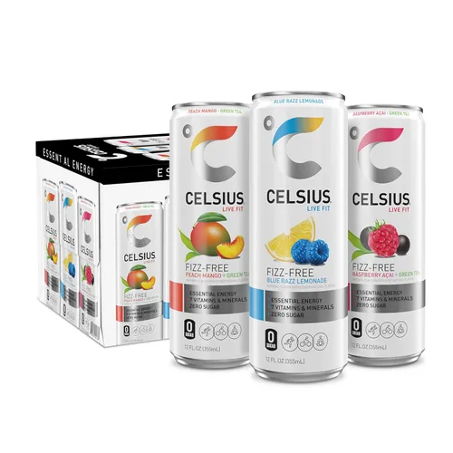 Vista 27 de CELSIUS Essential Energy Drink - Bebida energética esencial de 12 onzas líquidas, Arctic Vibe Sparkling Frozen Berry Edition (paquete de 12)