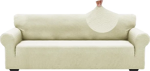 Vista 35 de ZNSAYOTX 1 Funda de silla Jacquard para sala de estar, funda de silla de alta elasticidad con brazos, antideslizante, apta para mascotas, funda