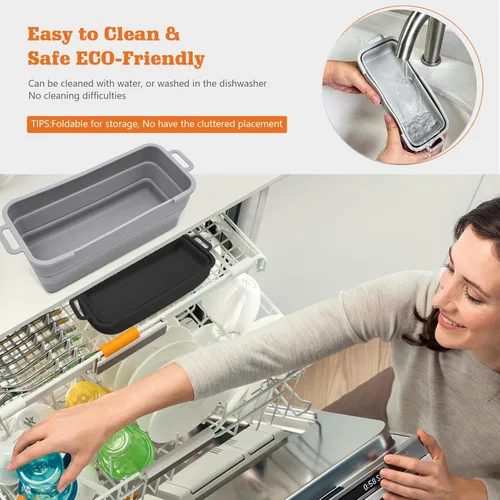 Vista 5 de YAOAWE 3 bandejas de goteo de grasa de silicona para Blackstone, forro de silicona reutilizable para taza de grasa trasera, forros de silicona de 8