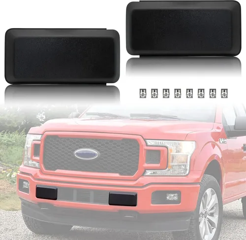 KEWISAUTO Almohadillas protectoras de parachoques delantero para Ford F-150, tapones de parachoques negros para Ford F150 2018 2019 2020 (2