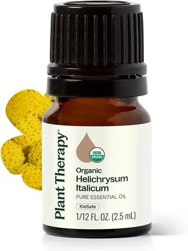Plant Therapy Aceite esencial de helicriso orgánico (Italicum), 0.1 fl oz (1/12 oz), 100% puro, sin diluir, orgánico certificado por USDA, ideal