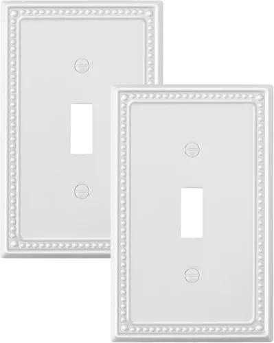 Vista 76 de Paquete de 2 cubiertas de placa de interruptor de luz de doble palanca, cubiertas decorativas de placa de doble interruptor Pearls, placa de pared