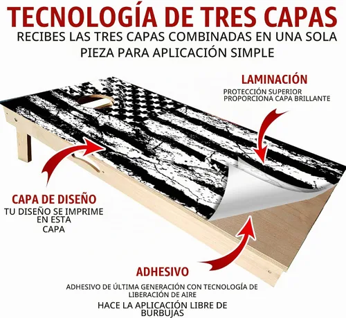 Vista 3 de GRAPHIX EXPRESS Cornhole Set Wraps - Cornhole Decals - Vinyl Wraps & Skins for Boards