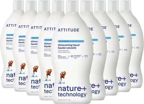 Vista 10 de ATTITUDE Dish Soap, EWG Verified, Plant-Based & Vegan Dishwashing Liquid, Naturally Derived, Citrus Zest, 23.7 Fl Oz (Pack of 3)