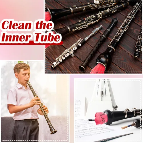Vista 4 de Yinder 4 Piezas Paño de Limpieza para Clarinete Paño de Limpieza para Tubo Interior Adecuado para Flauta, Piccolo, Saxofón, Sax (Rojo)