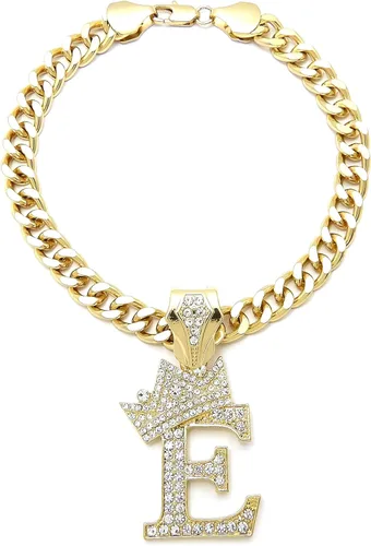 Vista 38 de Collar de cadena con letra inicial cubana para perro, collar de cadena para mascotas, gato, collar para cachorro (S, 25 cm)