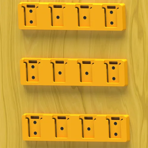 Vista 6 de Estante de Batería Compatible con Soporte de Batería DeWalt 20V, Montaje de 4 Ranuras para Batería a Granel Herramienta de Garaje, Herramientas