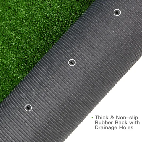Vista 4 de Alfombra de césped artificial, 1 pie x 1 pie (1 pie²), alfombra de césped sintético para interiores y exteriores, tapete para decoración de balcón