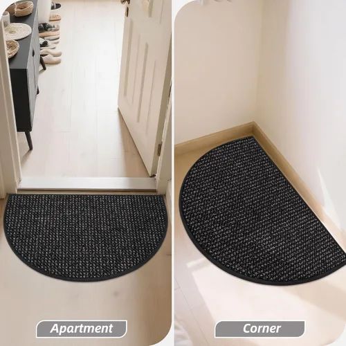 Vista 9 de BEQHAUSE Tapete Atrapa Suciedad para Puerta 17" x 30" Semicírculo Antideslizante Lavable Tapetes de Entrada Alfombras Absorbentes de Bienvenida