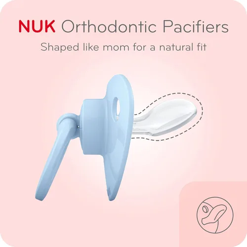 Vista 2 de NUK Comfy - Chupetes de ortodoncia, surtido azul, de 18 a 36 meses, 2 unidades, diseño suave y duradero para la comodidad del bebé