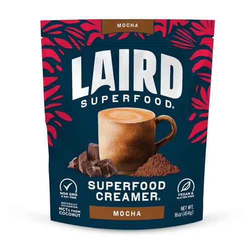 Vista 14 de Laird Superfood Creamer - Crema en polvo con sabor a chocolate y menta para el café, bolsa de 8 onzas