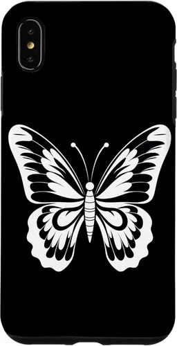 Vista 11 de Funda gráfica de mariposa blanca y negra para iPhone 16