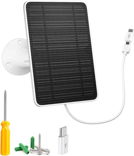 Vista 13 de Cargador de panel solar compatible con proyector Eufycam 3/3C/2C/2C Pro/E40/E20/2/2/2 Pro/E/L20/L40/Solo/SoloCam, panel solar de 5 W para cámara