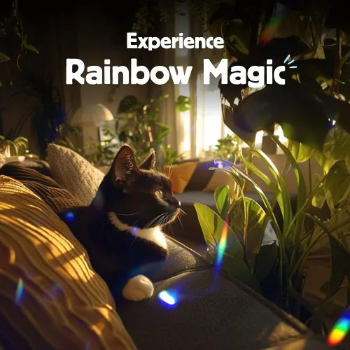 Vista 5 de Kikkerland Fabricante de arco iris con energía solar, atrapasoles de prisma, decoración divertida para ventanas del hogar, regalo único para Navidad