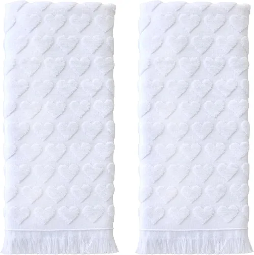 Vista 16 de SKL Home - Toalla de baño de 100% algodón prémium, diseño de lazos, jacquard, 500 GSM, reversible, suave y absorbente, decorativa, para cada día