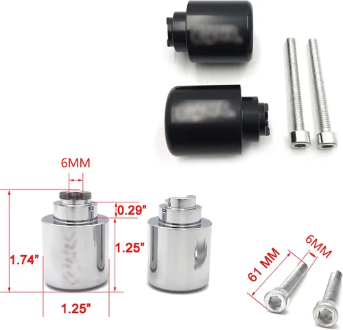 Vista 2 de XKMT-extremos de barra compatibles con CB 559 919 CBR 600 1000 VFR 800 VTR RC51 Gold Wing GL 1800 rojo [B07KGL82LT]