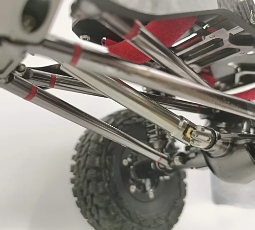 Vista 7 de Eje de transmisión de acero inoxidable 4.409-6.496 in para 1/10 RC Crawler Traxxas TRX6 Axial SCX10 Wraith Capra D90 TF2 Redcat GEN8