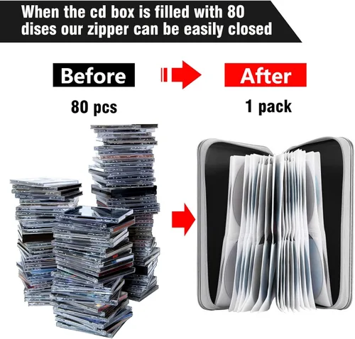 Vista 82 de Cartera, estuche, caja resistente para CD/DVD (capacidad para 80 CD/DVD)