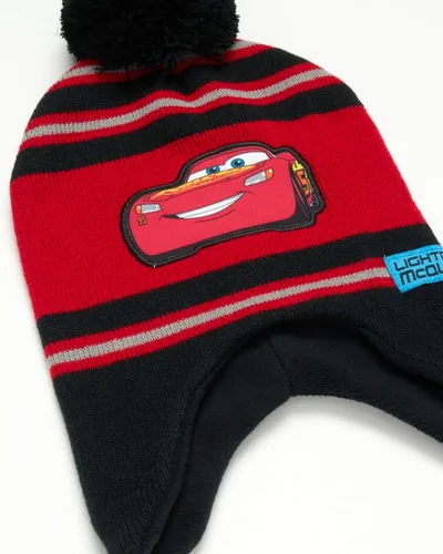 Vista 3 de Disney Cars Lightning McQueen Winter Hat 2 Pair Mittens or Gloves ToddlerLittle Boys