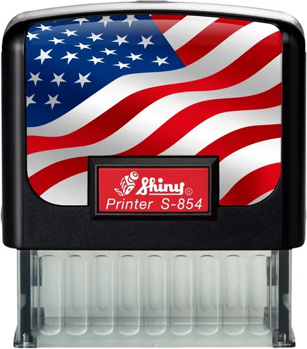 Vista 2 de Hubco Sello de notario rojo premium y placa frontal de bandera S-854 Sello notario autoentintado - Nueva York