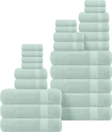 Vista 79 de GLAMBURG Sábana de baño de algodón extra grande premium de 700 GSM 35x70 - 100% algodón peinado - Calidad de hotel y spa de lujo - Duradera