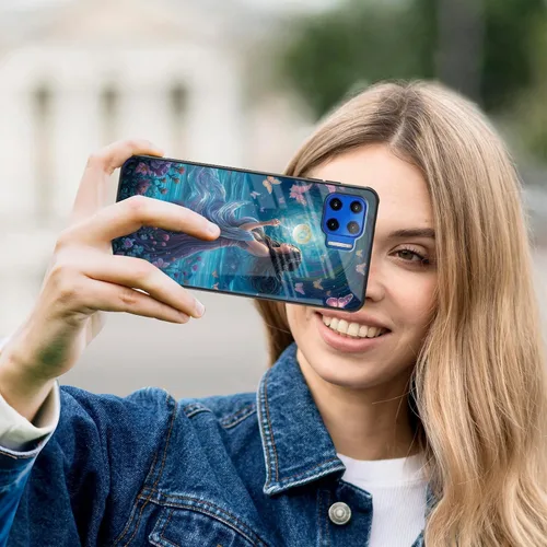 Vista 355 de Funda para Motorola Moto Edge 2022, cubierta trasera de vidrio templado con protector de pantalla, funda protectora a prueba de golpes para Motorola