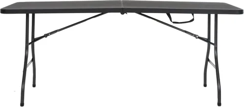 Vista 5 de COSCO Mesa de banquete plegable por la mitad de 6 pies con asa, negro