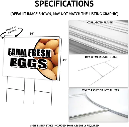 Vista 2 de Barbacoa 2 Pack of 24" x 36" Yard Sign & Stake Advertise Your Business Stake Included Image On Both Sides Made in The USA