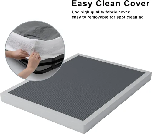 Vista 7 de Vehowy Somier de 3 Pulgadas, Tamaño Matrimonial, Somier de Perfil Bajo de Tamaño Completo, Base de Cama Metálica, Funda de Colchón Resistente