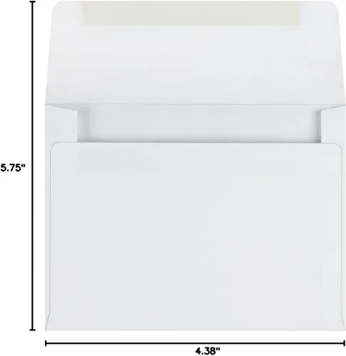 Vista 5 de Quality Park Sobres de invitación A2 con cierre engomado, 4-3/8" x 5-3/4", 24 libras. Sobres de tejido blanco, sobres de tamaño doblado de un cuarto